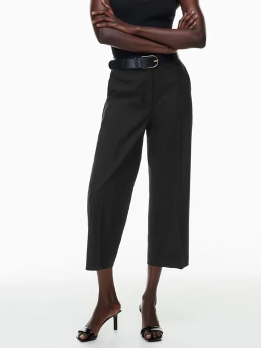 Aritzia Babaton Agency cropped pant city wool 8 black timeless old money